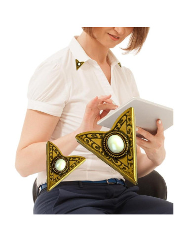 Puntas de Collar de Piedra Blanca HHH - Acabado Plateado Unisex