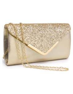Clutch de Noche Dasein para Mujeres - Bolso Brillante Dorado
