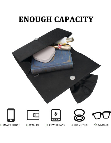 Bolso de Mano YYW con Lazo de Satén para Mujeres - Negro