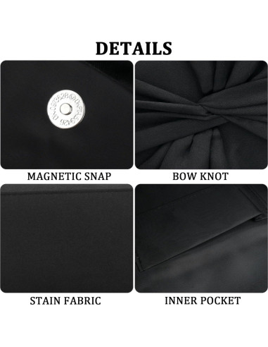 Bolso de Mano YYW con Lazo de Satén para Mujeres - Negro