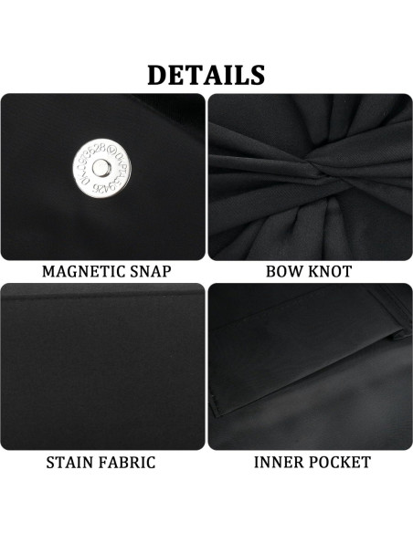 Bolso de Mano YYW con Lazo de Satén para Mujeres - Negro Bolso de Mano YYW con Lazo de Satén para Mujeres - Negro