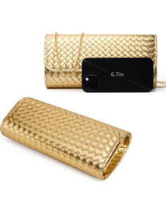 Bolso de Mano Tejido PU Gurina para Mujeres - Elegante y Versátil 2