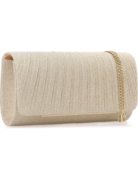 Bolso de Mano de Purpurina para Mujeres - nodeber Champán