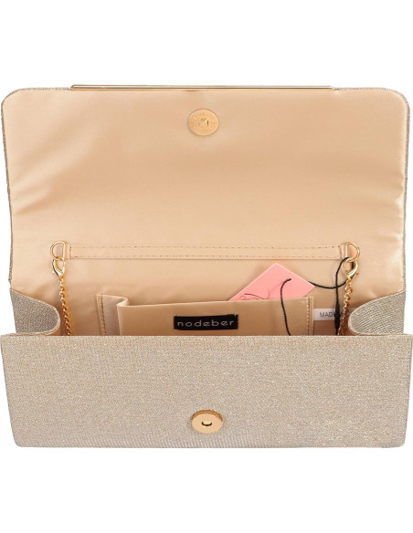 Bolso de Mano de Purpurina para Mujeres - nodeber Champán