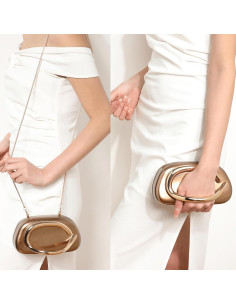 Bolso de Mano Acrílico Buric para Mujeres - 18.5x6x10cm - Bronce 2