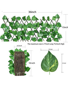 Cerca de Privacidad Expandible SlenyuBridal 2 Paquete Verde 2