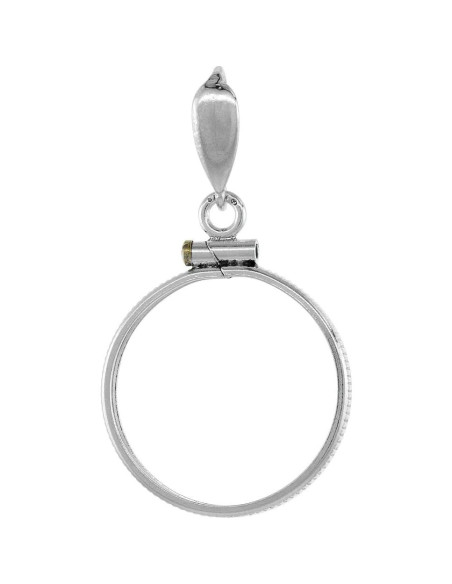 Bezel de Moneda de Plata Esterlina 925 con Tapa de Tornillo 19 mm