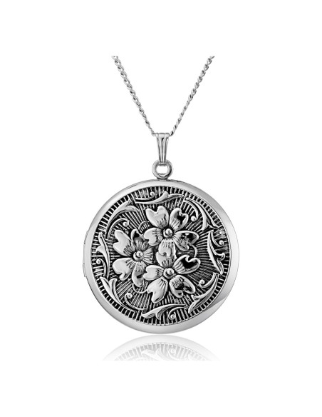 Collar medallón redondo plata esterlina Amazon Essentials 33mm