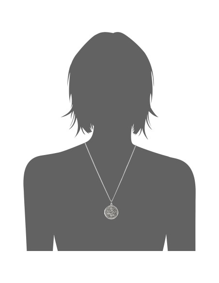 Collar medallón redondo plata esterlina Amazon Essentials 33mm