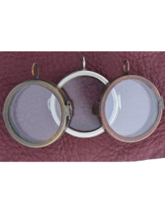 Set de 2 Lockets de Vidrio Plata Envejecida HHH Designs 4.06 cm 2