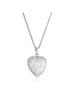 Medallón Corazón Grabado a Mano Amazon Essentials 19mm Plata