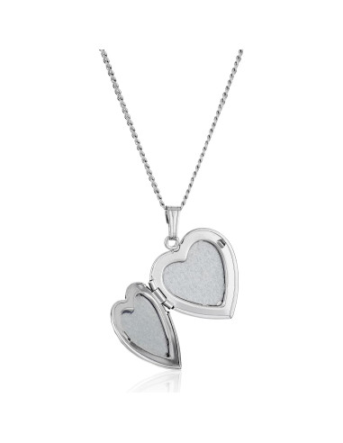 Medallón Corazón Grabado a Mano Amazon Essentials 19mm Plata