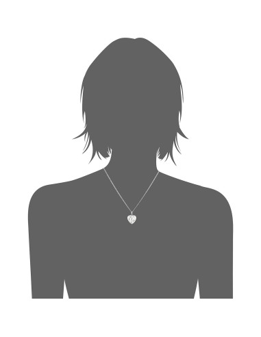 Medallón Corazón Grabado a Mano Amazon Essentials 19mm Plata