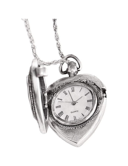 Collar de medallón corazón con moneda colibrí 76.2 cm