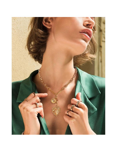 Collar Choker de Oro 18K con Colgante Corazón para Mujeres