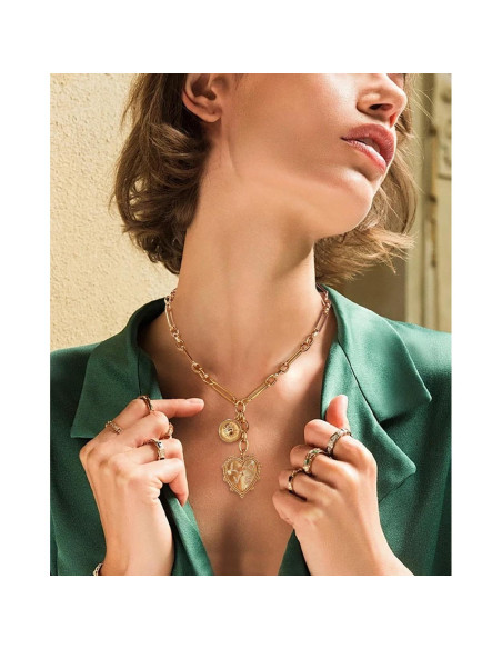 Collar Choker de Oro 18K con Colgante Corazón para Mujeres