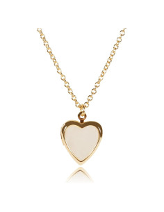 Collar medallón corazón plata madreperla 45.72 cm para mujeres