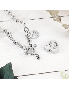 Collar de cremación XIUDA corazón acero inoxidable para cenizas 2