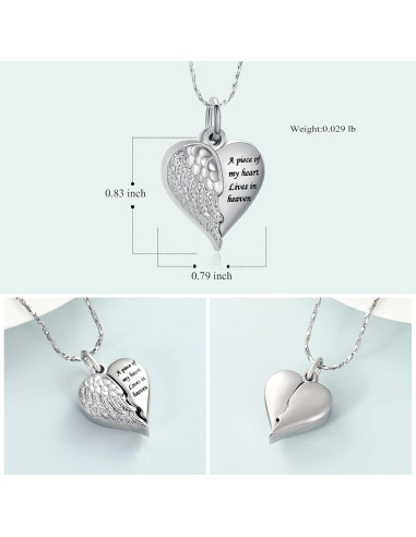 Collar de Urna de Cremación Imrsanl con Colgante Corazón