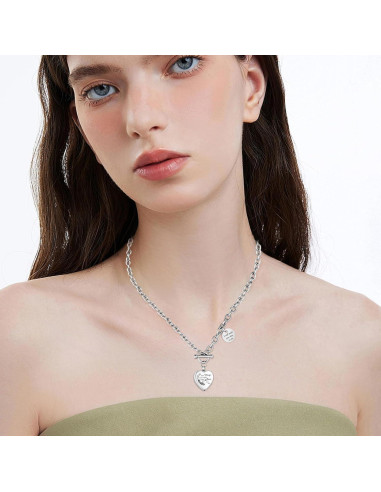 Collar de cremación XIUDA corazón acero inoxidable para cenizas