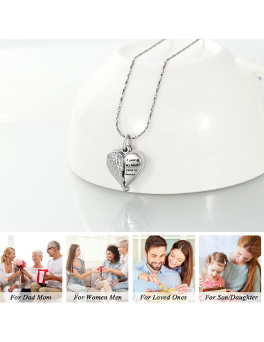 Collar de Urna de Cremación Imrsanl con Colgante Corazón