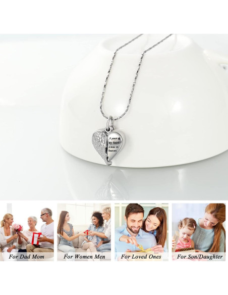 Collar de Urna de Cremación Imrsanl con Colgante Corazón