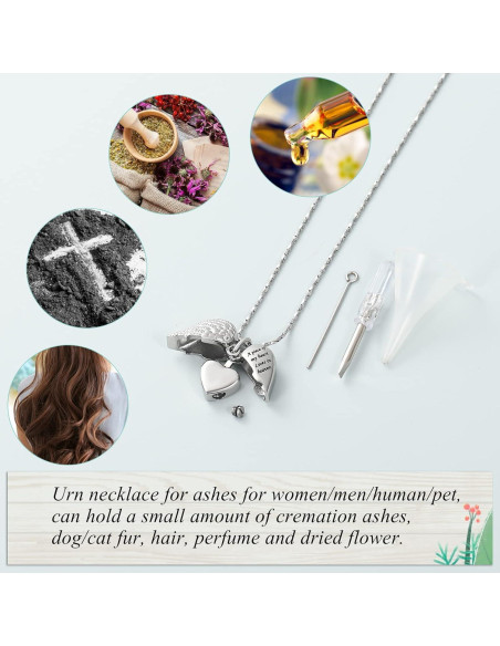 Collar de Urna de Cremación Imrsanl con Colgante Corazón