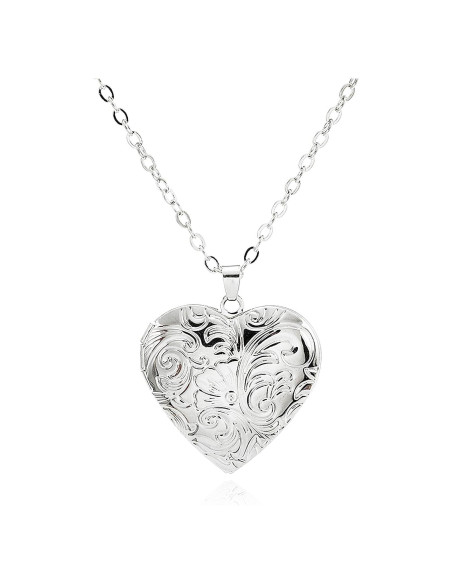 Collar medallón corazón POYAMUSE latón vintage 3.4 cm