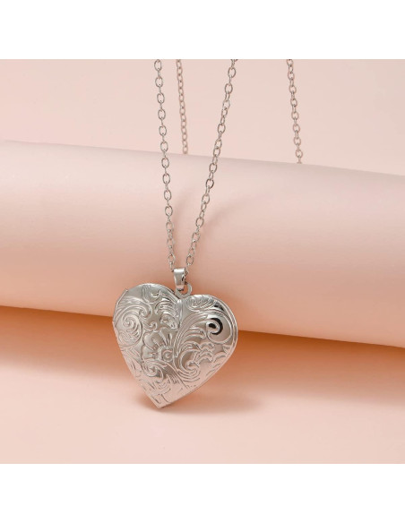 Collar medallón corazón POYAMUSE latón vintage 3.4 cm