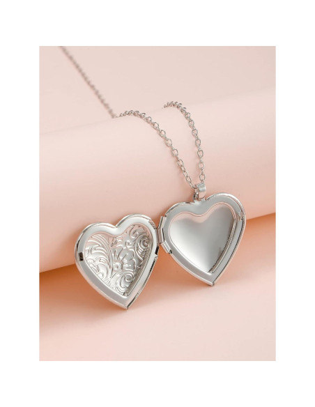 Collar medallón corazón POYAMUSE latón vintage 3.4 cm