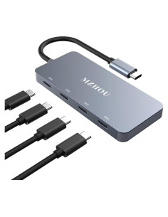 Hub USB C 4 en 1 MZHOU X-3202C 10Gbps Plata