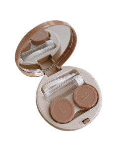 Estuche para Lentes de Contacto HLLMX 2 Pcs Blanco y Caqui