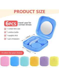 Estuche de Lentes de Contacto KISEER 6 Piezas con Espejo 2