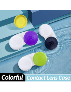 Paquete de 12 estuches para lentes de contacto RHUI negro 2