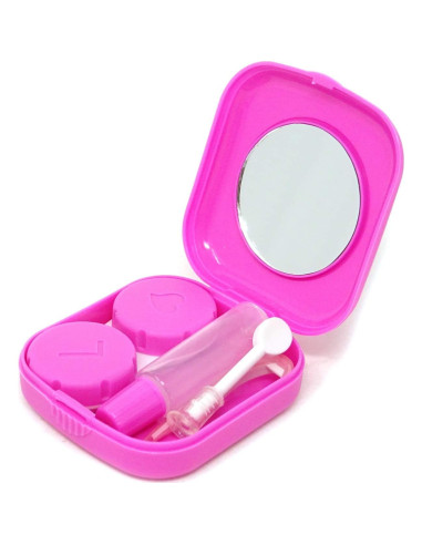 Estuche de Lentes de Contacto Portátil Honbay 2 Piezas Azul/Rosa