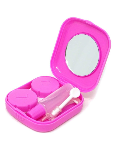 Estuche de Lentes de Contacto Portátil Honbay 2 Piezas Azul/Rosa
