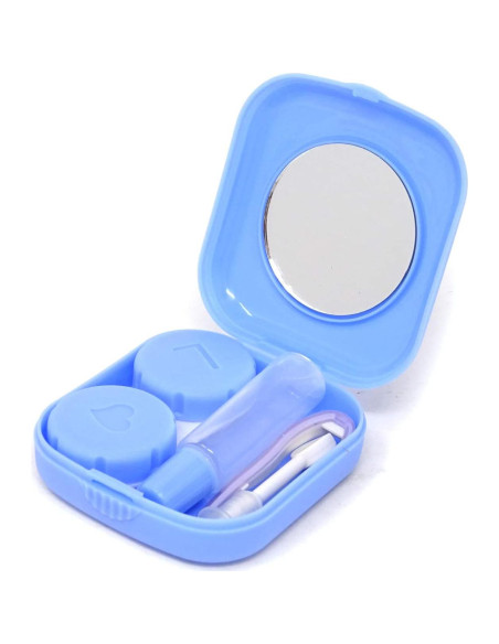 Estuche de Lentes de Contacto Portátil Honbay 2 Piezas Azul/Rosa