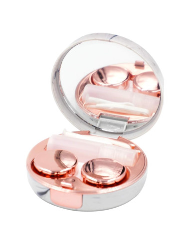 Estuche de Lentes de Contacto Honbay Redondo Dorado Rosa