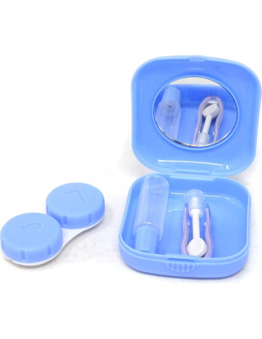 Estuche de Lentes de Contacto Portátil Honbay 2 Piezas Azul/Rosa