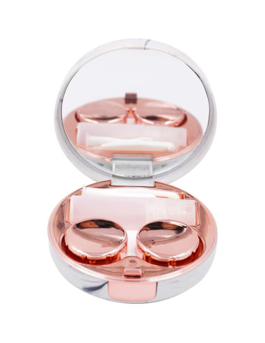 Estuche de Lentes de Contacto Honbay Redondo Dorado Rosa