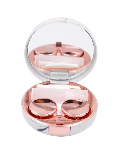 Estuche de Lentes de Contacto Honbay Redondo Dorado Rosa