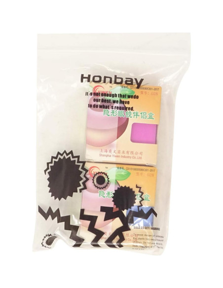 Estuche de Lentes de Contacto Portátil Honbay 2 Piezas Azul/Rosa