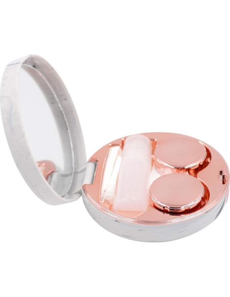 Estuche de Lentes de Contacto Honbay Redondo Dorado Rosa
