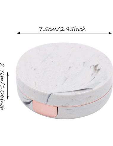 Estuche de Lentes de Contacto Honbay Redondo Dorado Rosa