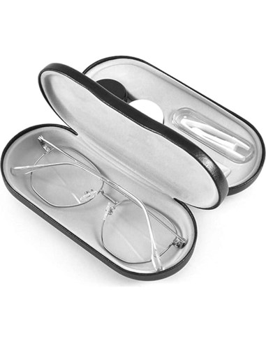 Estuche de Gafas 2 en 1 Negro con Lentes de Contacto