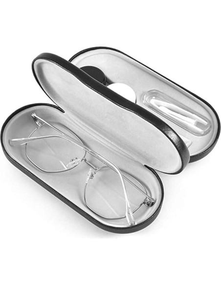 Estuche de Gafas 2 en 1 Negro con Lentes de Contacto