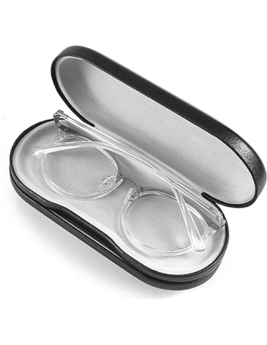 Estuche de Gafas 2 en 1 Negro con Lentes de Contacto