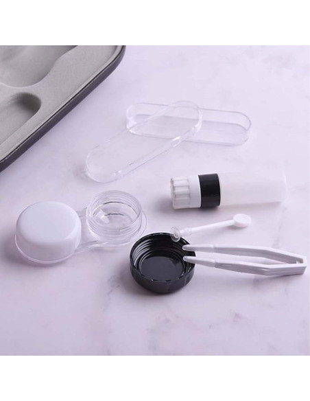 Estuche de Gafas 2 en 1 Negro con Lentes de Contacto