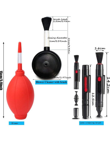 Kit de Limpieza de Cámara Dearjana con Soplador y Cepillo