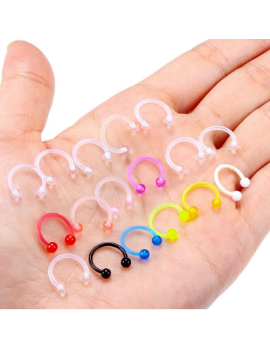 Anillos de Septum Acrílicos Yaalozei 14G 8mm 10mm 12mm
